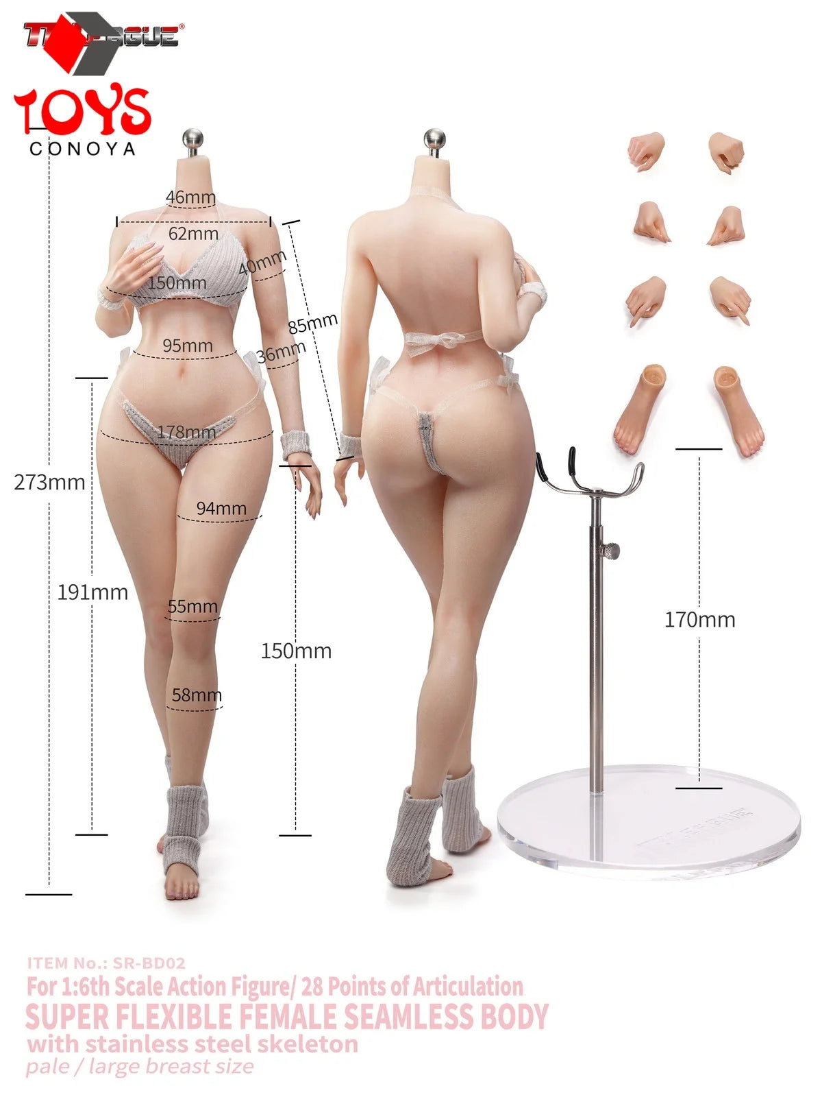 【2026 Q3】TBLeague SR-BD01&02 Corps de figurine articulée 1/6ème avec épaules étroites, hanches courbes et cils appliqués à la main, 12 pouces