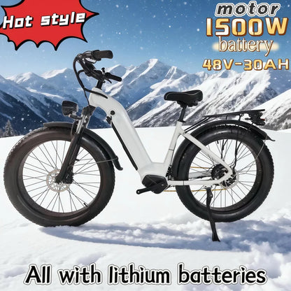 E-bike cyclisme urbain 1500W moteur 48V30AH batterie au lithium peut voyager 80 kilomètres cyclomoteur tout-terrain de montagne