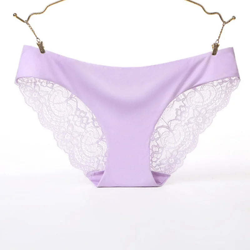 Femmes imprimer sans couture slips sous-vêtements femmes Sexy dentelle culotte basse-Ries Transparent évider culotte femme Lingerie grande taille