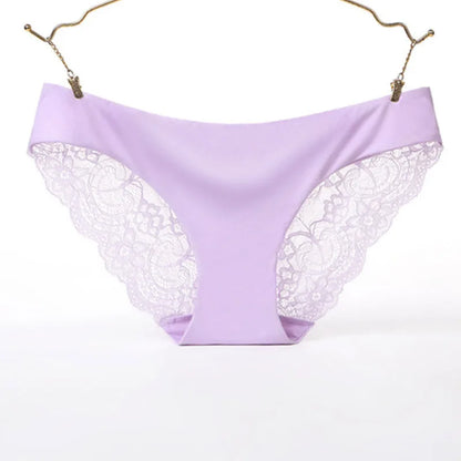 Femmes imprimer sans couture slips sous-vêtements femmes Sexy dentelle culotte basse-Ries Transparent évider culotte femme Lingerie grande taille