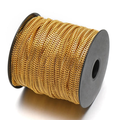 Chaîne à maillons cubains en acier inoxydable, 1 mètre, couleur or, ras de cou pour la fabrication de bijoux, résultats de colliers, accessoires de Bracelets