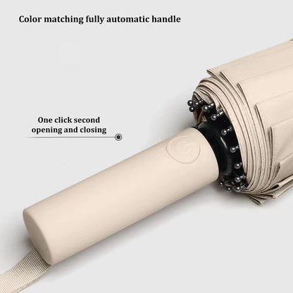 Parapluie double 16 carats pour homme et femme, grand format, coupe-vent, compact, pliable, automatique, pour le soleil, la pluie, les voyages