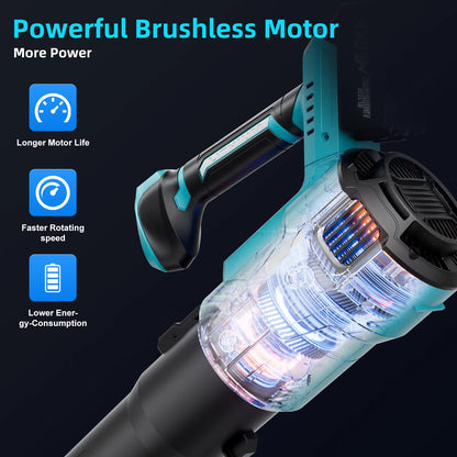 Souffleur d'air électrique sans fil pour Makita pour DEWALT, batterie 18V, outil électrique de nettoyage efficace pour feuilles et poussière de neige