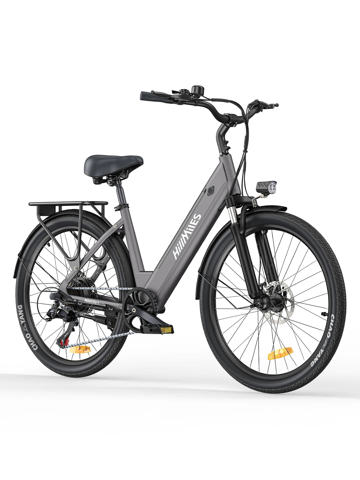 HillMiles MileCity 1 26" Vélo Électrique à Cadre Bas, Autonomie de 120 km, Moteur de 250W, Batterie 36V 13Ah, Vitesse Max 25 km/h, 7 Vitesses, Freins à Disque, E-bike pour la ville, Expédié d'Italie