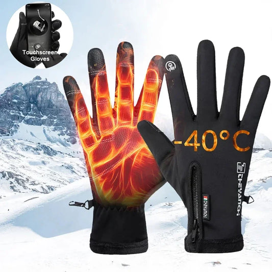 Gants d'hiver imperméables pour écran tactile thermique, coupe-vent, chauds, pour temps froid, course à pied, équitation, sport, randonnée, Ski