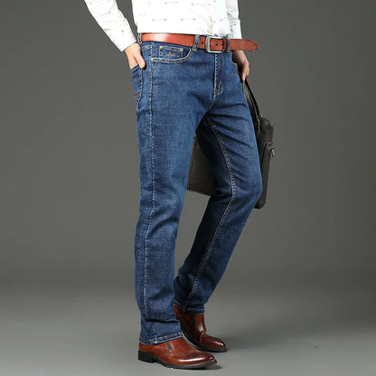 Pantalon en jean délavé de marque haut de gamme 2026, jean pour homme de haute qualité, décontracté, taille haute, pantalon en denim pour toutes les saisons