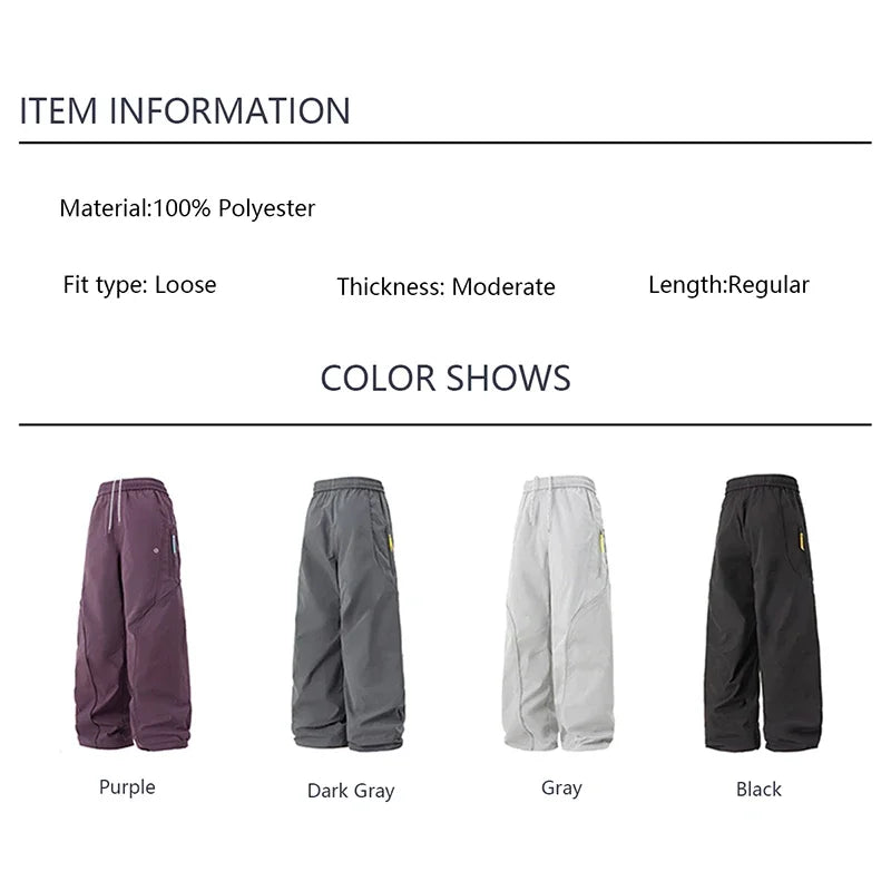 TFETTERS pantalons décontractés pour hommes printemps et automne pantalons de sport droits en plein air cordon taille élastique poche fermeture éclair pantalons de cyclisme