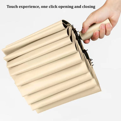 Parapluie double 16 carats pour homme et femme, grand format, coupe-vent, compact, pliable, automatique, pour le soleil, la pluie, les voyages