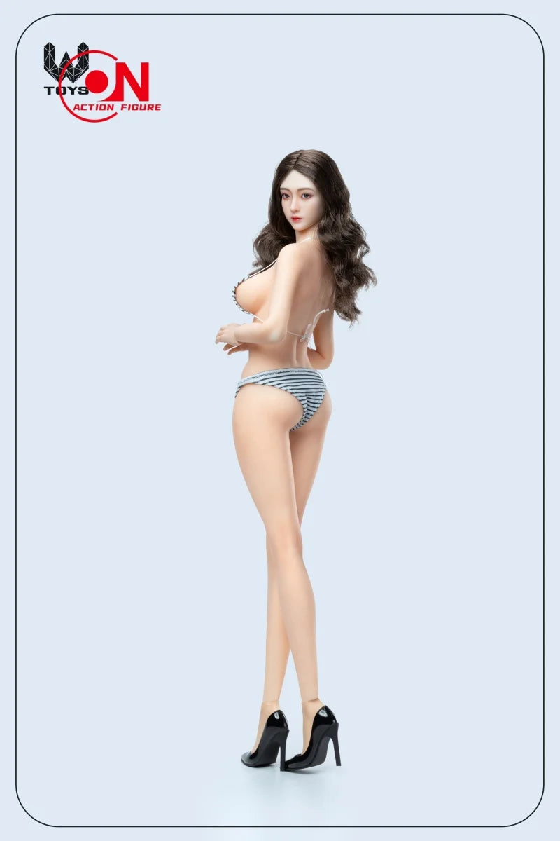 W TOYS 1/6 Xiaoru Corps flexible sans couture avec maillot de bain et pieds détachables, figurine d'action féminine de 12 pouces