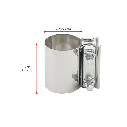 Cerceau de connexion de tuyau d'échappement universel, collier de serrage en acier solide, bande de Joint bout à bout d'échappement en acier inoxydable, accessoires de voiture