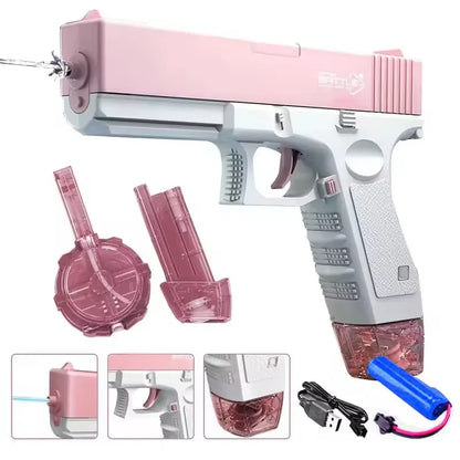 Pistolets à eau électriques pour adultes, puissant gicleur, aspiration automatique d'eau, jouet de plage en plein air d'été pour garçons, cadeau pour enfants