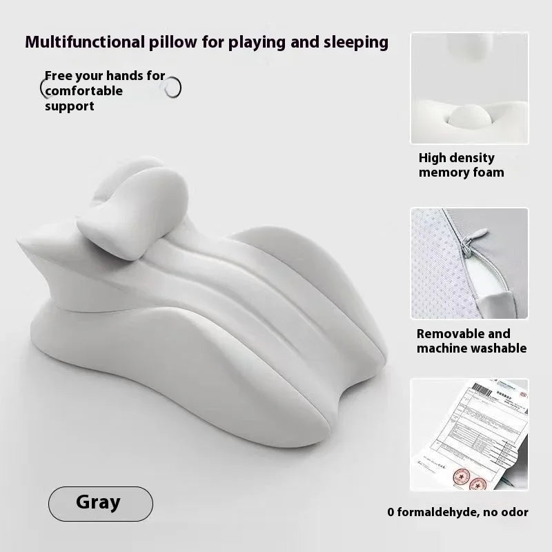 Lit de chevet oreiller couché multifonctionnel coussin de lecture sujet oreiller téléphone couché dormir artefact oreiller coussin