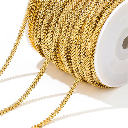 Oral ron plaqué or en acier inoxydable, chevron Sophia creux, bijoux de bricolage, boucles d'oreilles, colliers de la présidence exécutive, accessoires de bracelets, 1 mètre