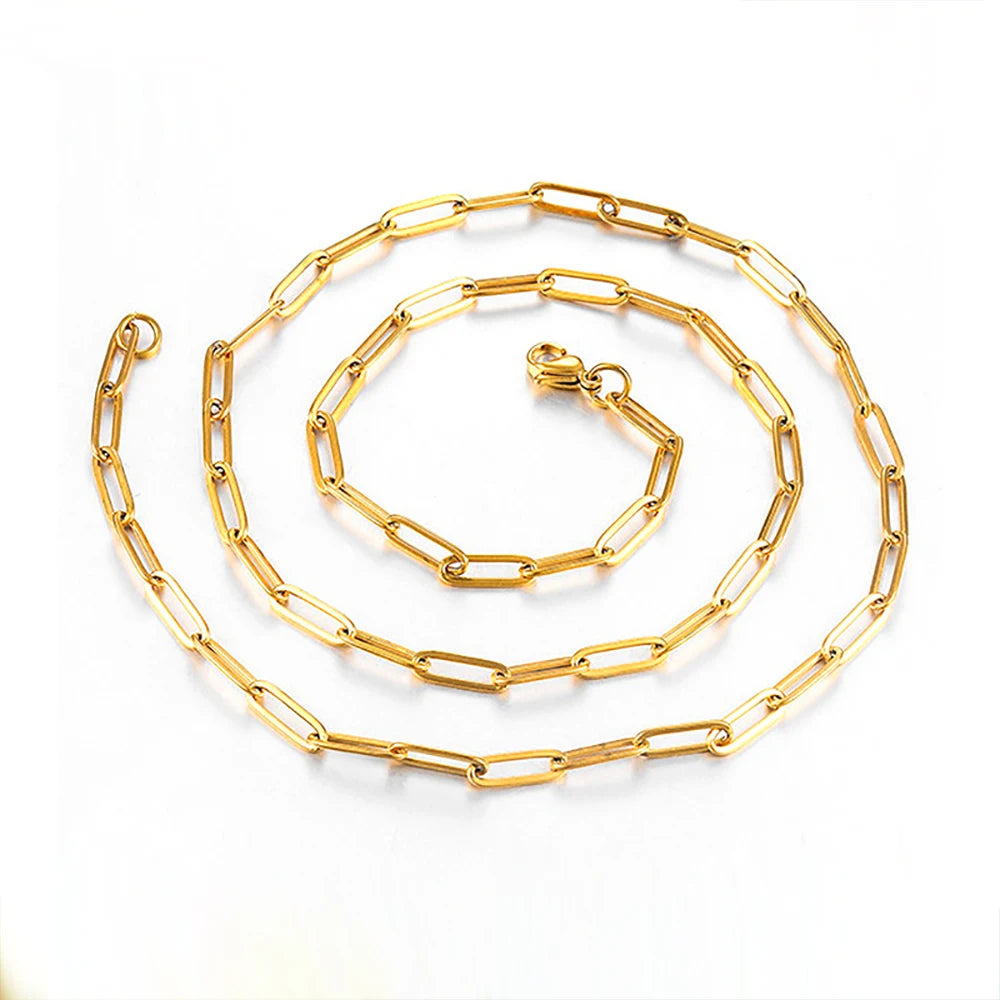 Collier ras du cou en acier inoxydable couleur or pour femmes, style hip-hop, punk, chaîne courte à maillons, bijoux pour femmes, Collares de Moda 2024