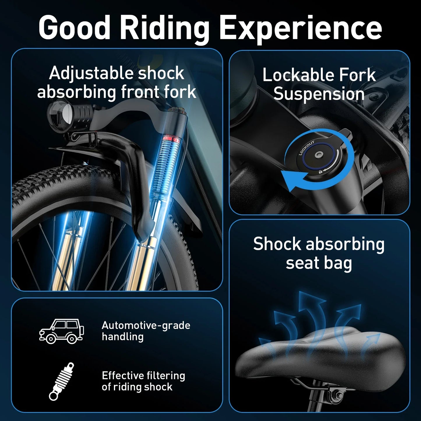 Aairsk GT300 adulte banlieue vélo électrique pic 540W 36V10AH batterie affichage LED intelligent Ebike tout-terrain 26 "pneu montagne e-bike