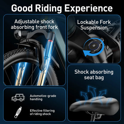 Aairsk GT300 adulte banlieue vélo électrique pic 540W 36V10AH batterie affichage LED intelligent Ebike tout-terrain 26 "pneu montagne e-bike