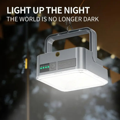 Lampe suspendue Portable et étanche pour tente de Camping, maison en plein air, charge solaire, batterie externe de grande capacité, lanterne à affichage Intelligent