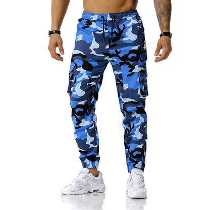 Pantalon sarouel camouflage en pur coton pour hommes, pantalon cargo tactique militaire de marque multicolore, pantalon de jogging avec poches