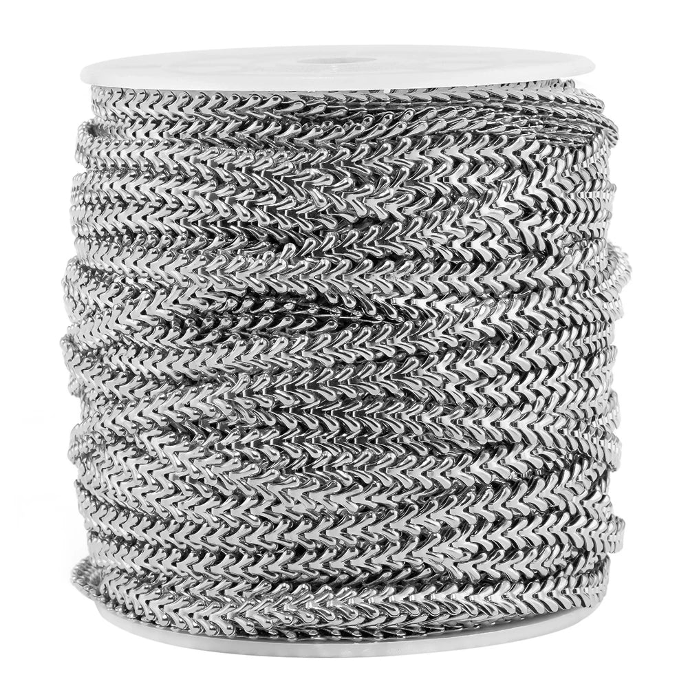 Oral ron plaqué or en acier inoxydable, chevron Sophia creux, bijoux de bricolage, boucles d'oreilles, colliers de la présidence exécutive, accessoires de bracelets, 1 mètre