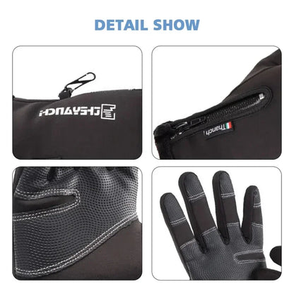 Gants d'hiver imperméables pour écran tactile thermique, coupe-vent, chauds, pour temps froid, course à pied, équitation, sport, randonnée, Ski