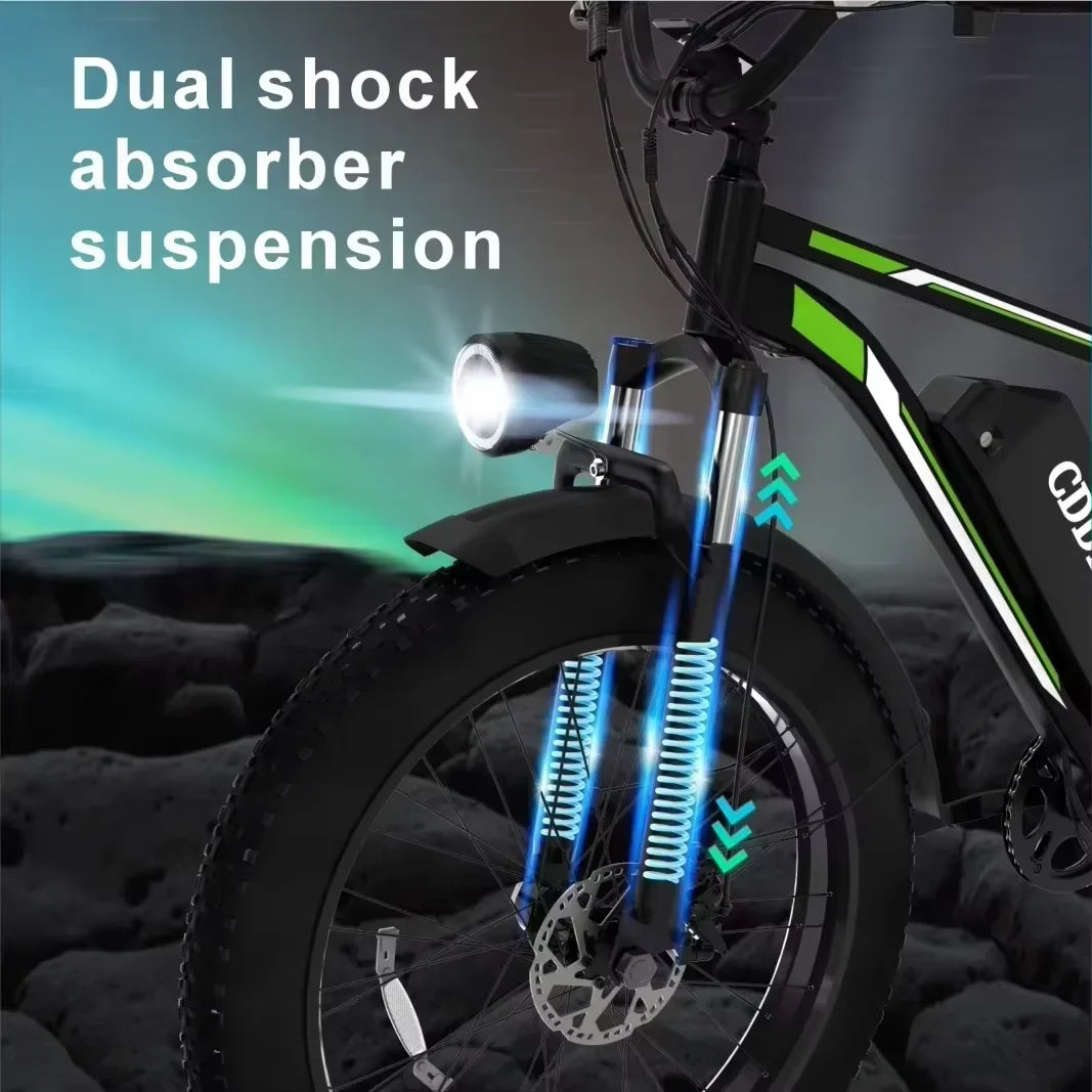 Batterie Ebike F26 1000W 48V 17,5AH, pneus tout-terrain 26 pouces, freins hydrauliques, vitesse maximale de 45 km/h, vélo électrique adulte.