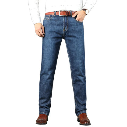 Pantalon en jean délavé de marque haut de gamme 2026, jean pour homme de haute qualité, décontracté, taille haute, pantalon en denim pour toutes les saisons