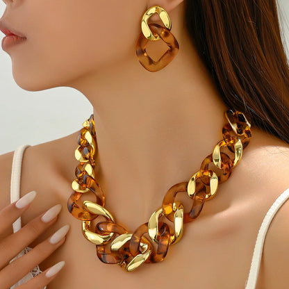 Collier et boucles d'oreilles tendance pour femme, ensemble de bijoux de fête, chaîne maximale, tempérament de mariée, perles