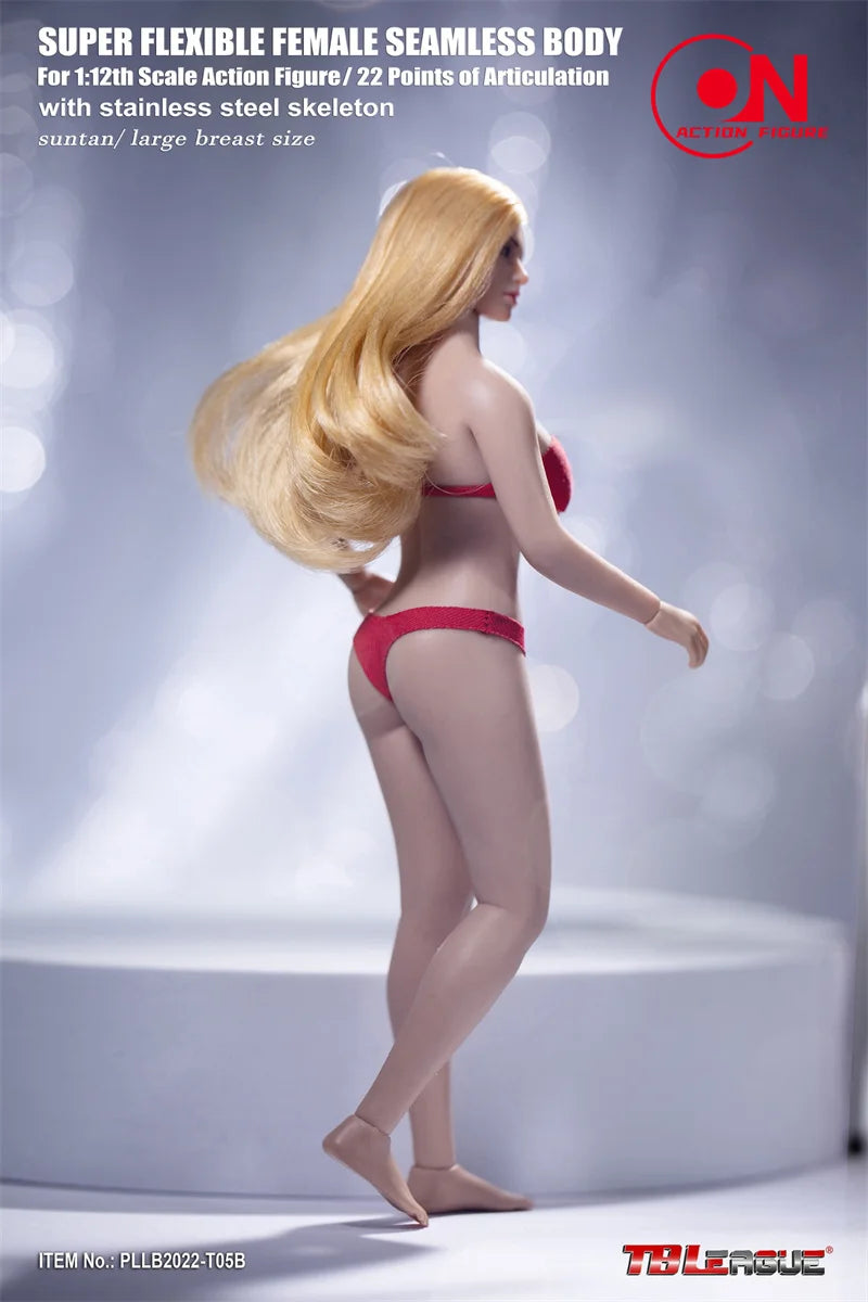 TBLeague-Figurines féminines super flexibles, échelle 1/12, corps dodu sans couture, peau bronzante pâle, 6 en effet, beurre, T04A, T04B, T05A, T05B