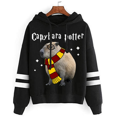 Sweat à capuche Capybara Potter pour femme, manches longues, décontracté, sport, printemps, Animal Capybara, Harajuku, sweat-shirts vintage pour femme