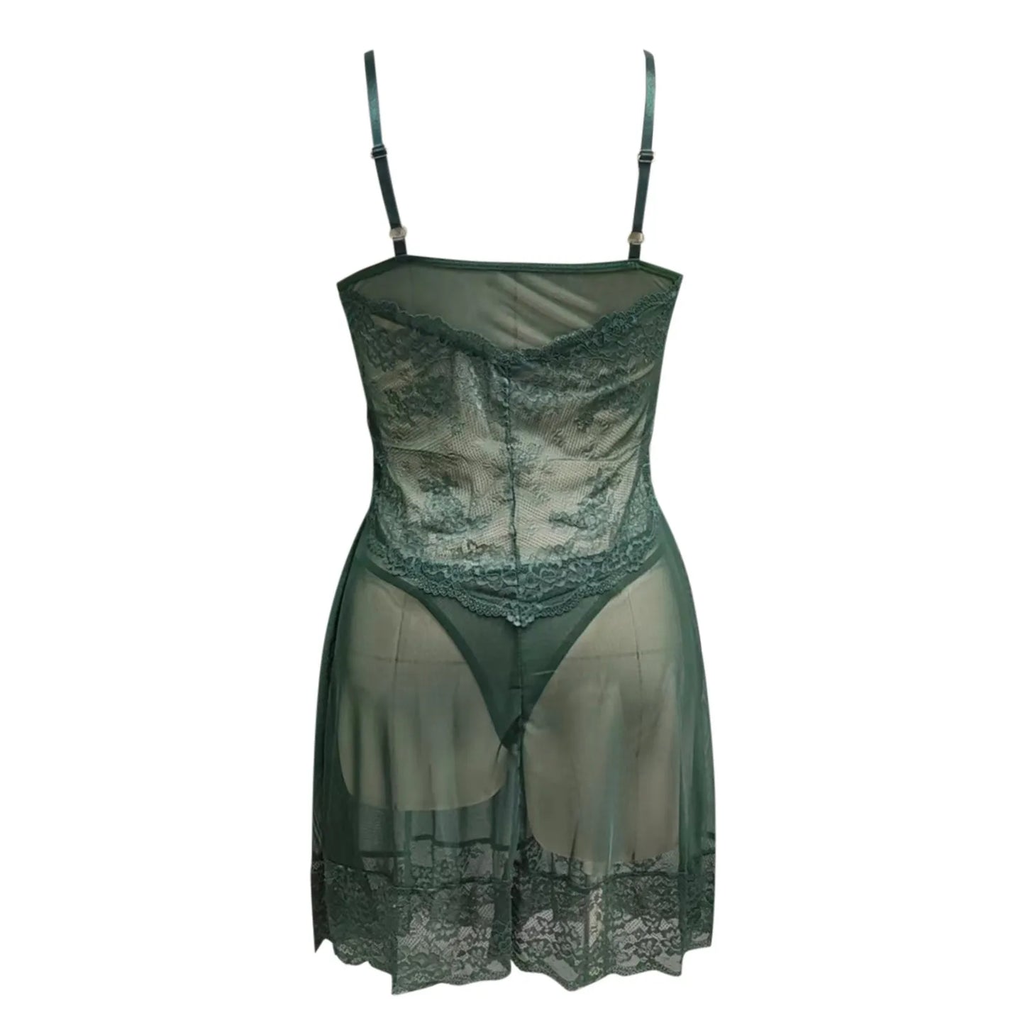 Ensemble de lingerie en dentelle à col en V pour femmes, sous-vêtements sexy, chemise de nuit à la mode, maille imprimée, vêtements de nuit 2 pièces, robe chaude, InDispens2024