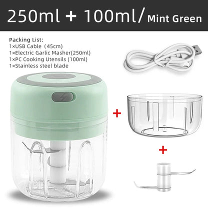 Hachoir électrique de cuisine, Mini broyeur d'ail, hachoir à viande Portable USB, hachoir à légumes pour Gadgets de cuisine
