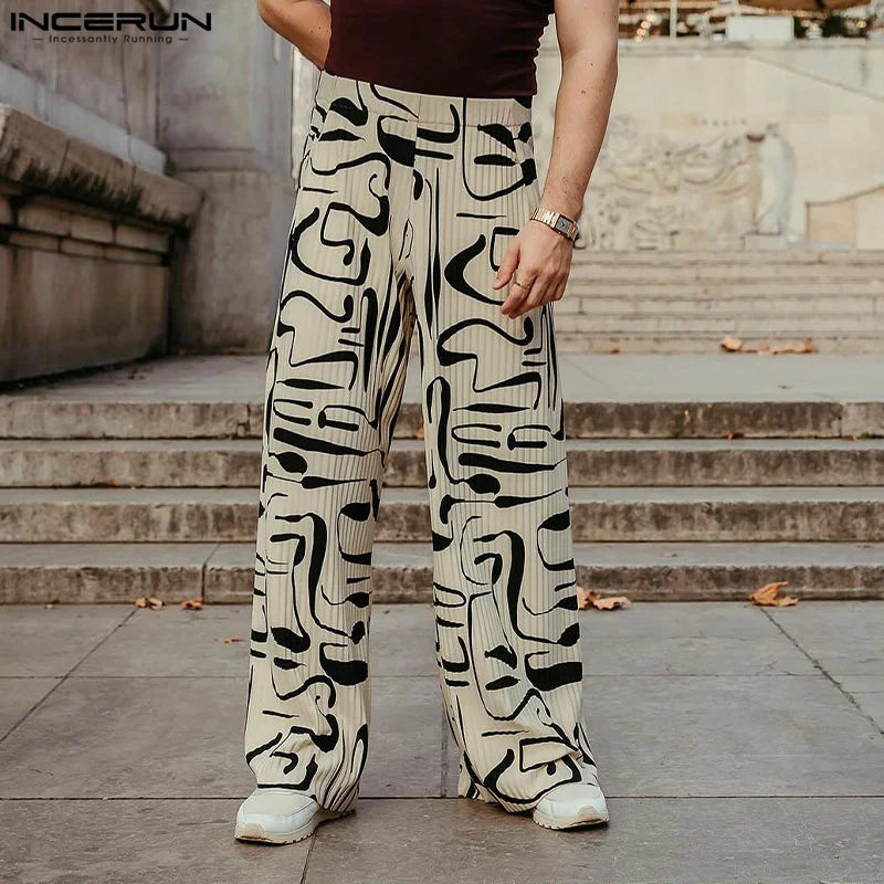 Pantalons pour hommes à la mode 2024, taille élastique, pantalons décontractés amples pour hommes, joggings, streetwear, loisirs, jambes larges, S-5XL INCERUN
