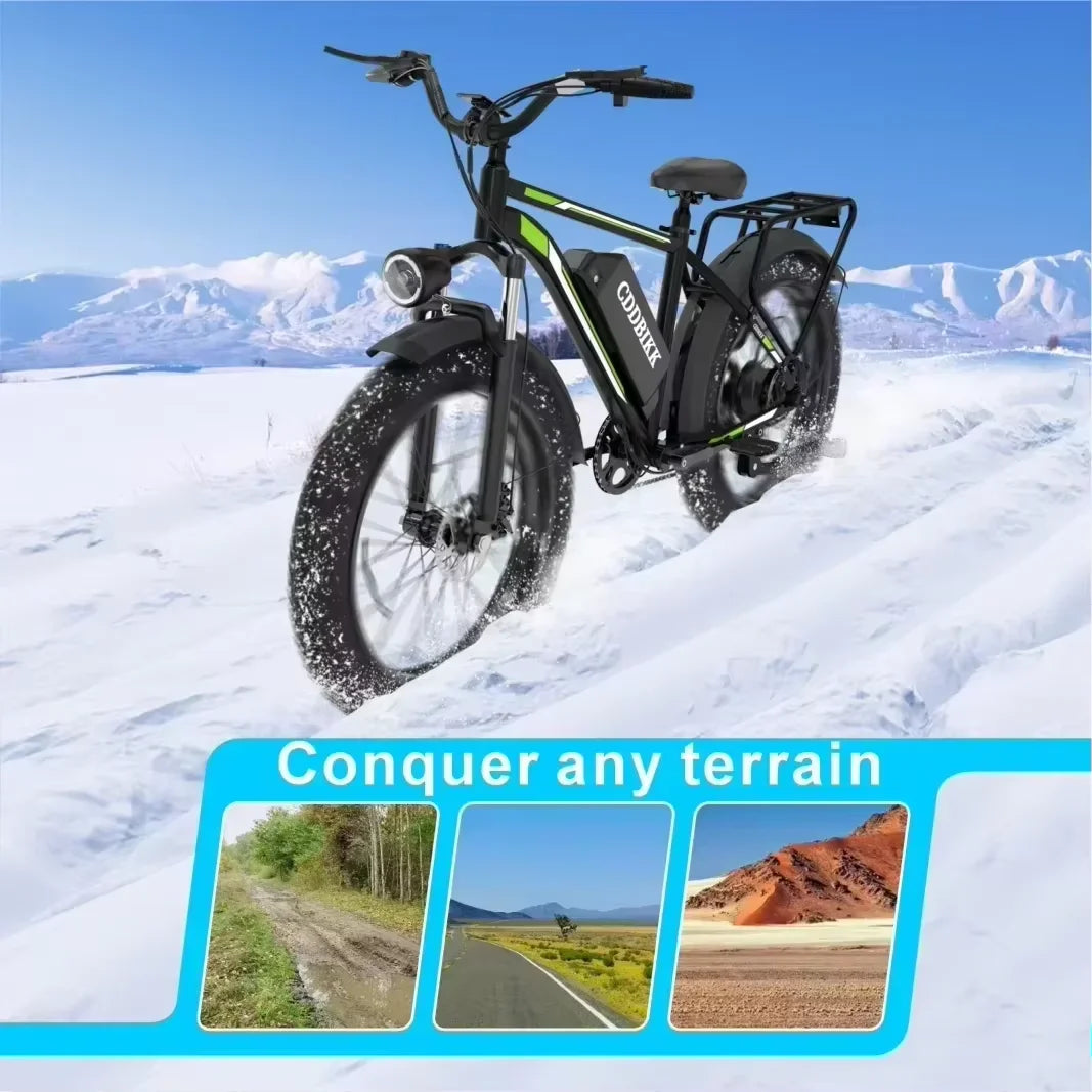 Batterie Ebike F26 1000W 48V 17,5AH, pneus tout-terrain 26 pouces, freins hydrauliques, vitesse maximale de 45 km/h, vélo électrique adulte.