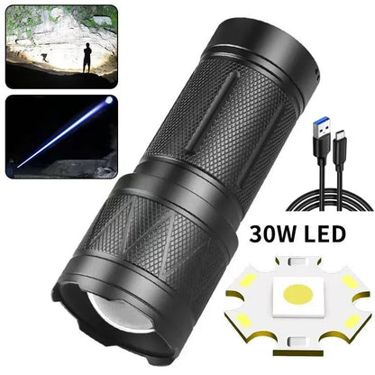 Lampe de poche LED Ultra lumineuse, Rechargeable 12000mAh avec batterie 3*18650, torche tactique étanche IPX6 Zoomable pour le Camping