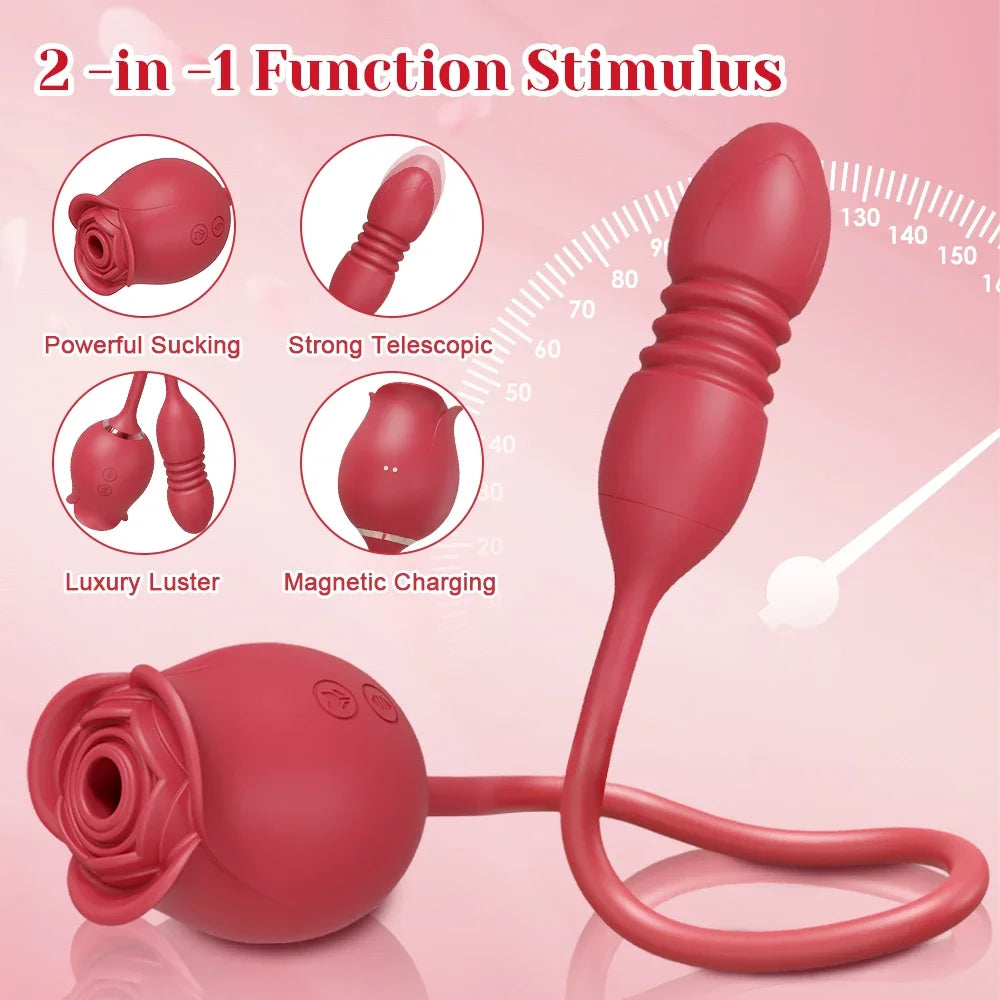 Vibromasseur à succion de Rose pour femmes, stimulateur de clitoris, point G, gode vibrant, masturbateur féminin, Massage, jouet sexuel pour adulte