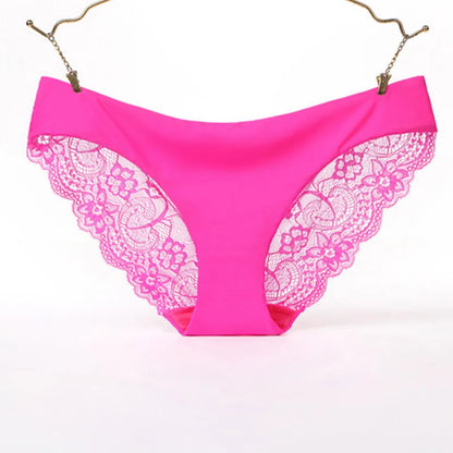 Femmes imprimer sans couture slips sous-vêtements femmes Sexy dentelle culotte basse-Ries Transparent évider culotte femme Lingerie grande taille