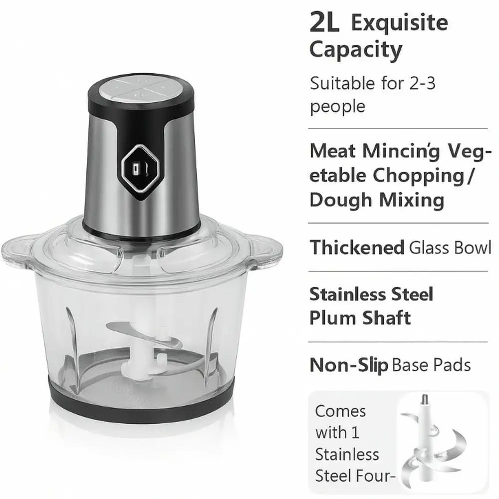 Hachoir à viande multifonctionnel 5L 500W en acier inoxydable, machine de cuisine, broyeur, 4 étapes, viande/légumes/puisse hachée