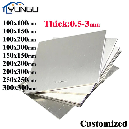 Plaque de tôle d'acier inoxydable 304, épaisseur carrée polie 0.5mm 0.8mm 1mm 1.5mm 2mm 3mm