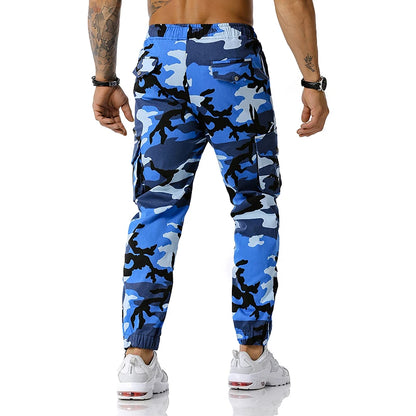 Pantalon sarouel camouflage en pur coton pour hommes, pantalon cargo tactique militaire de marque multicolore, pantalon de jogging avec poches