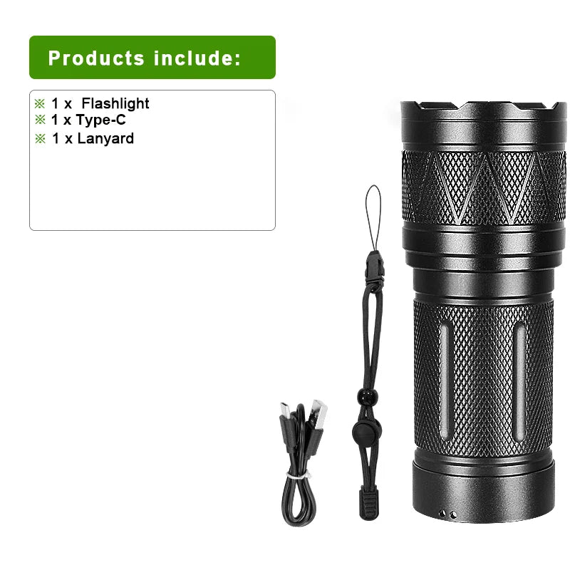 1000000   Lampe de poche la plus puissante lampes de poche LED haute puissance torche étanche lampe Rechargeable lanterne de Camping en plein air