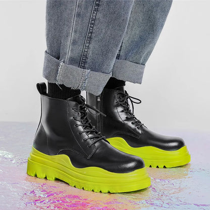 Plate-forme chaussures hautes hommes chaussures en cuir chaussures habillées d'affaires japon tout-Match chaussures résistantes à l'usure décontracté Chaussure Homme