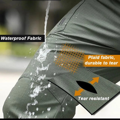 Pantalon cargo imperméable pour homme, jogging militaire masculin, pantalon élastique à poches multiples, grande taille, FjOutdoor