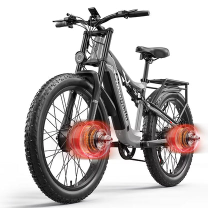 Hengmilo S600 vélo électrique 48V17.5AH batterie 2000W double moteur vélo électrique frein hydraulique 26 pouces gros pneu montagne Ebike