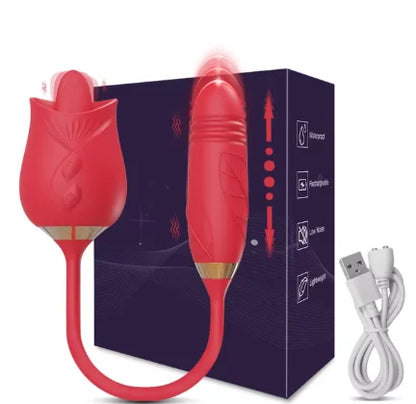 Vibromasseur à succion pour femmes, stimulateur clitoridien, masseur de mamelon Oral, gode vibrant de poussée, jouet sexuel Rose 2 en 1 pour femmes