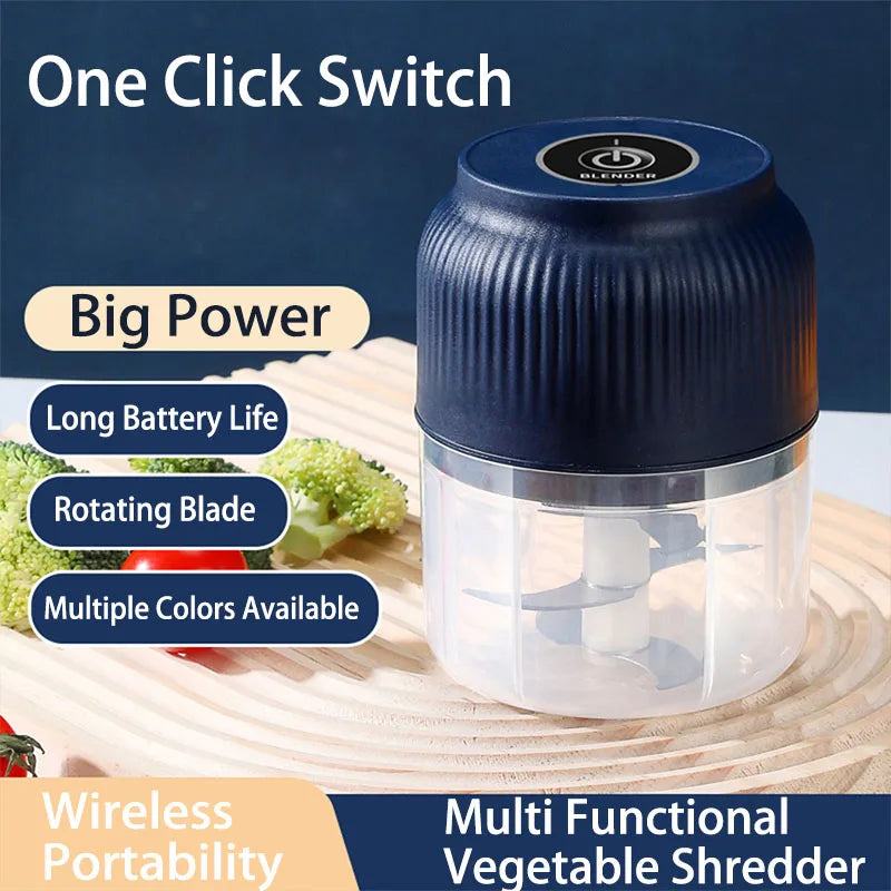 Hacheur de légumes électrique sans fil rechargeable par USB mini 250 ml, presse-ail, hachoir alimentaire pour gadgets de cuisine pour l'ail