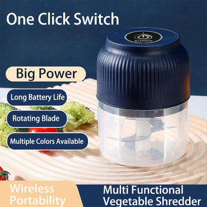 Hacheur de légumes électrique sans fil rechargeable par USB mini 250 ml, presse-ail, hachoir alimentaire pour gadgets de cuisine pour l'ail