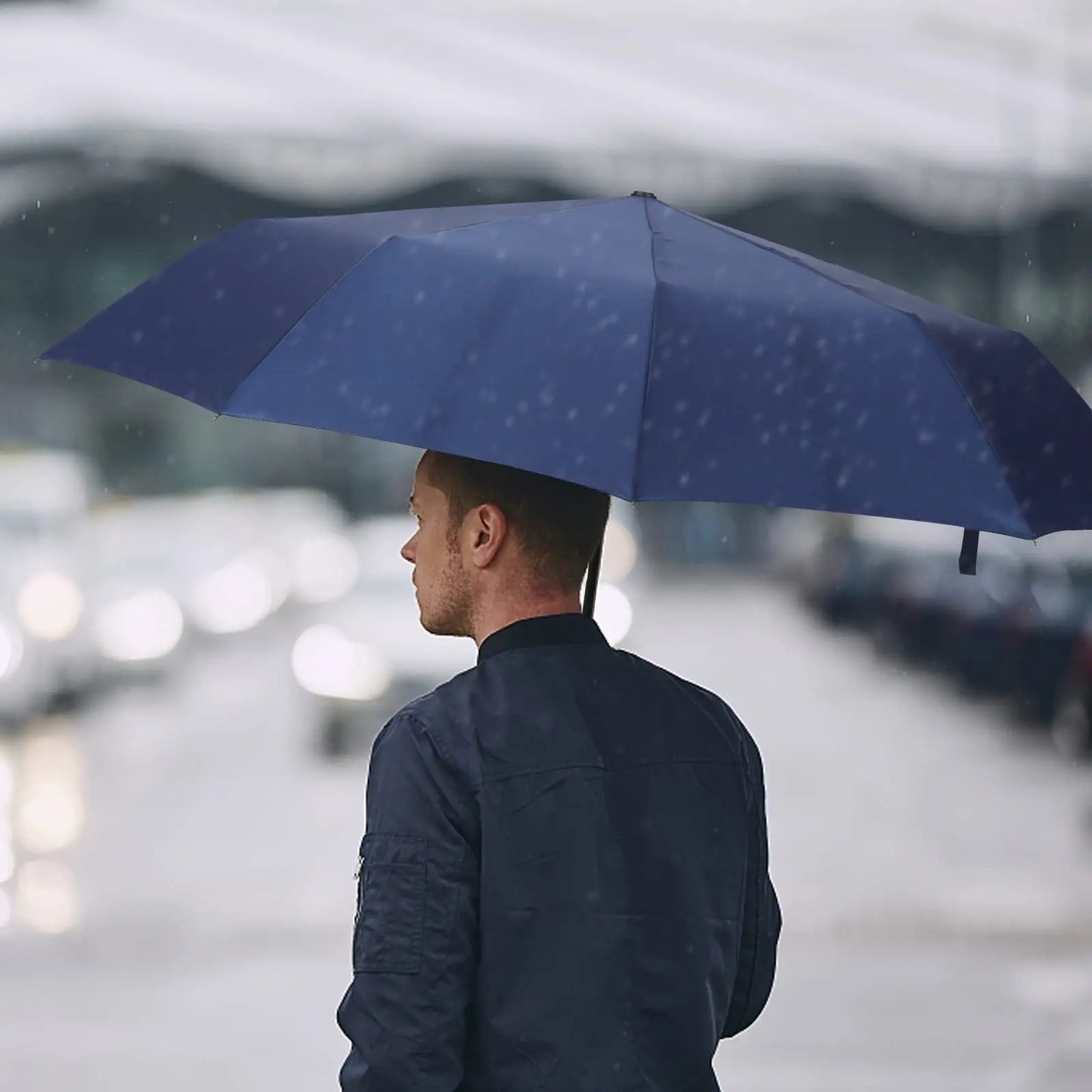Parapluie pliant entièrement automatique à 16 baleines pour homme et femme, grand, résistant, résistant aux UV, de luxe, pour les affaires, coupe-vent