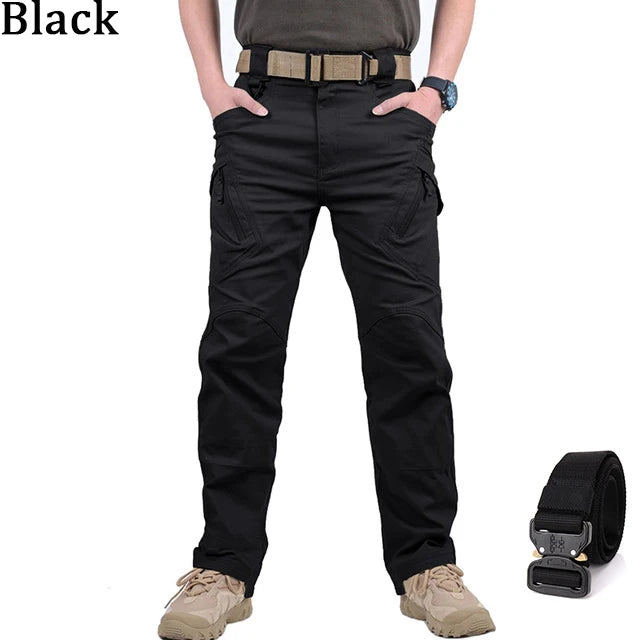 Pantalon cargo imperméable pour homme, jogging militaire masculin, pantalon élastique à poches multiples, grande taille, FjOutdoor