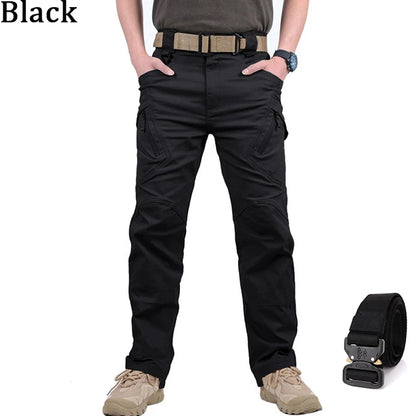 Pantalon cargo imperméable pour homme, jogging militaire masculin, pantalon élastique à poches multiples, grande taille, FjOutdoor