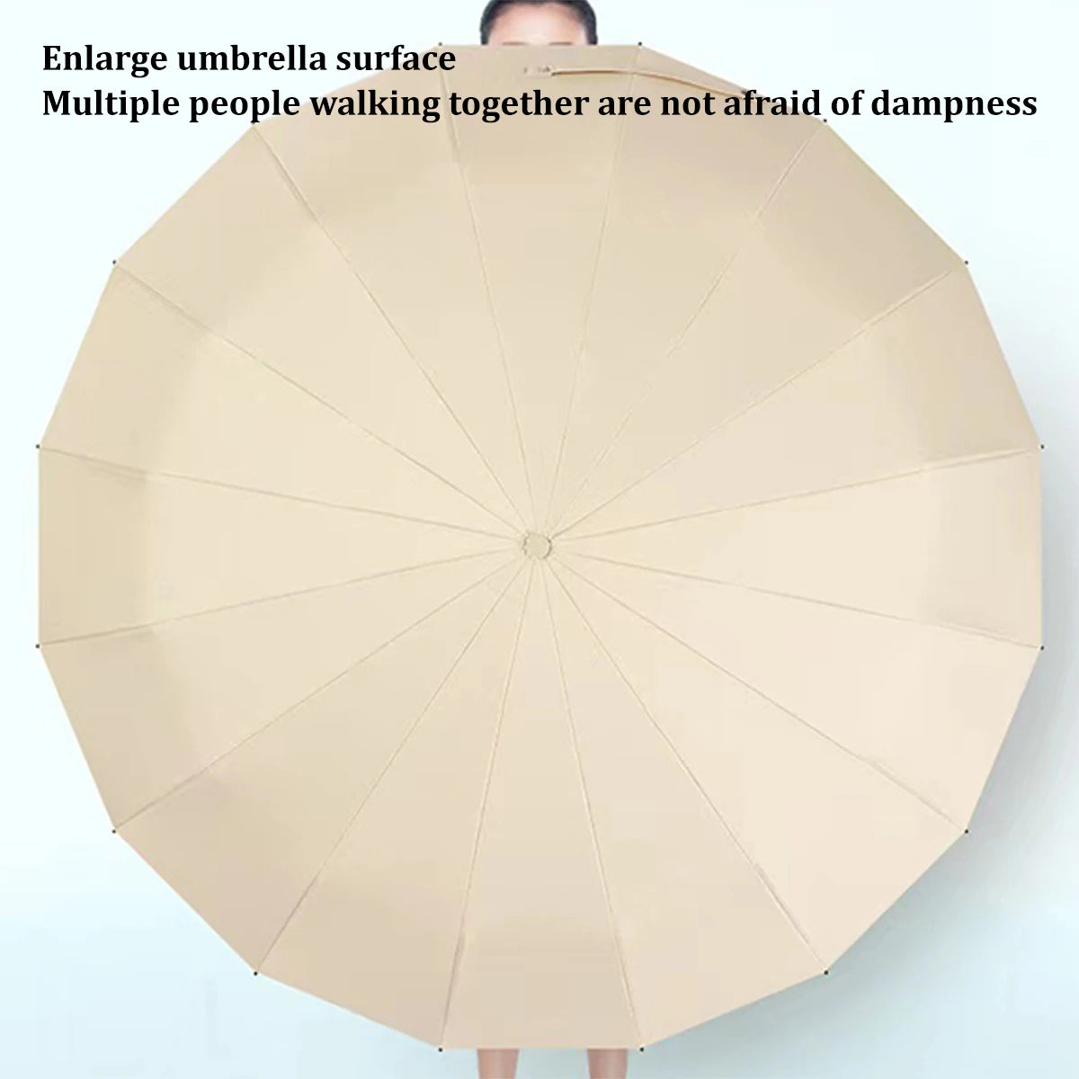 Parapluie double 16 carats pour homme et femme, grand format, coupe-vent, compact, pliable, automatique, pour le soleil, la pluie, les voyages